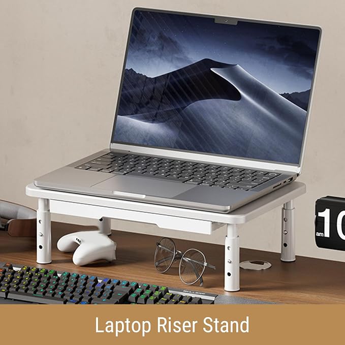 Computer Monitor Stand Riser, Adjustable Height Ergonomic Metal Laptop Stand - Image 5