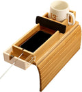 Bamboo Couch Arm Tray with Detachable Cup Holder, 2 in 1 Foldable Anti-Falling by Unknown