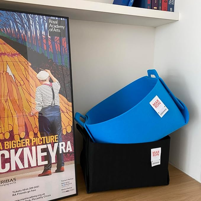 Collapsible Felt CHARCOL Storage Bin Small 7.1"x5.1"x5.1" – Foldable Basket - Image 6