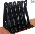 6 Pack L6 x H 4" Black Heavy Duty Shelf Brackets by MHMYDZ