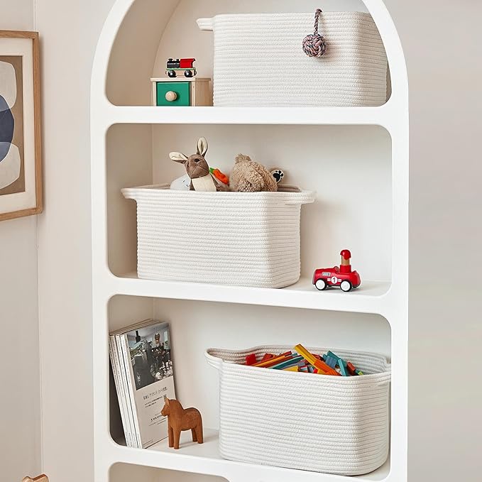 Cotton Rope Storage Basket 15"x10"x9" – Fabric Storage Bins - Image 6