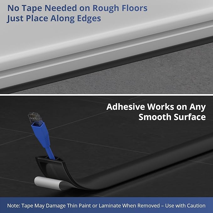 ZhiYo 10ft Cord Covers for Wires on Floor, Cord Hider Floor Hide Extension Cords - Image 5