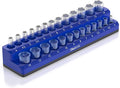 Olsa Tools Magnetic Socket Holder | 1/4-inch Drive | Metric | Blue | Holds 26 by OlsaTools