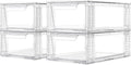 4 Pack Clear Stackable Storage Drawers, 3.95" H Easily Assemble Acrylic by Zero+Zoo