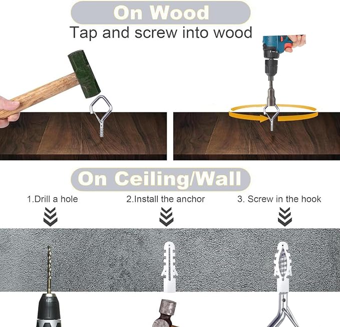 10 PCS Eye Screw Hooks for Hanging Heavy Duty - Image 6