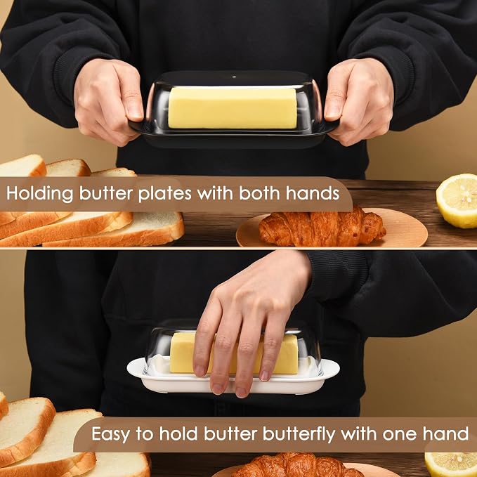 Butter Dish with Clear Lid, Butter Keeper, Easy Scoop, Butter Container Holds - Image 5