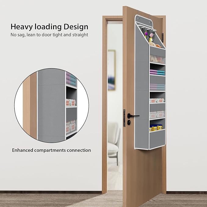 Univivi 5-Shelf Fabric Door Storage Over Door Hanging Organizer - Image 2