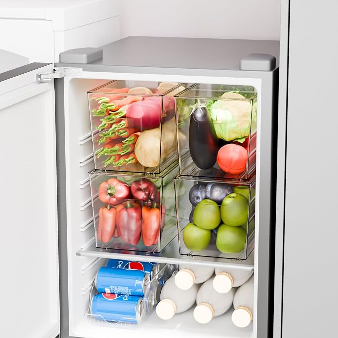 Yieach 6 Pack Clear Stackable Storage Bins - Image 2