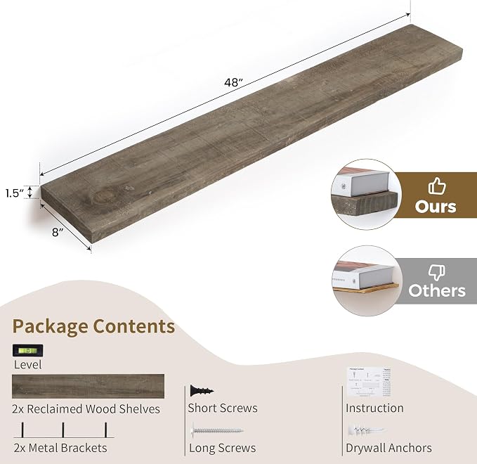 48 Inch Fireplace Mantel Shelf - Image 3