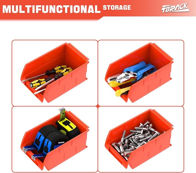 TORACK Wall Mounted Storage Bins, 16 Plastic Bins - Image 4