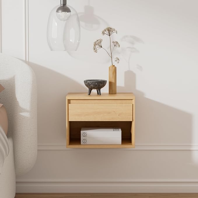 Mid Century Modern Floating Nightstand, Wall Mounted End Table - Image 6