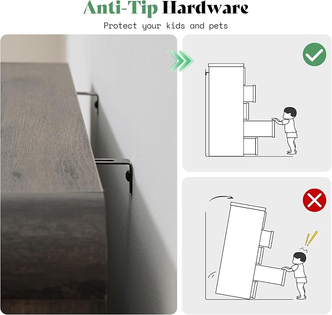 AMERLIFE 6 Drawer Dresser for Bedroom, Anti-Tip Kit, Wood Cabinet Organizer for - Image 7