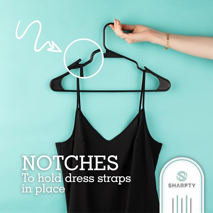 Sharpty Plastic Hangers, 35 Pack, Space Saving, Heavy Duty - Image 4