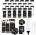 Spice Jars with Label, Square Spice Containers with 304 Labels and Shaker by OMOZUN
