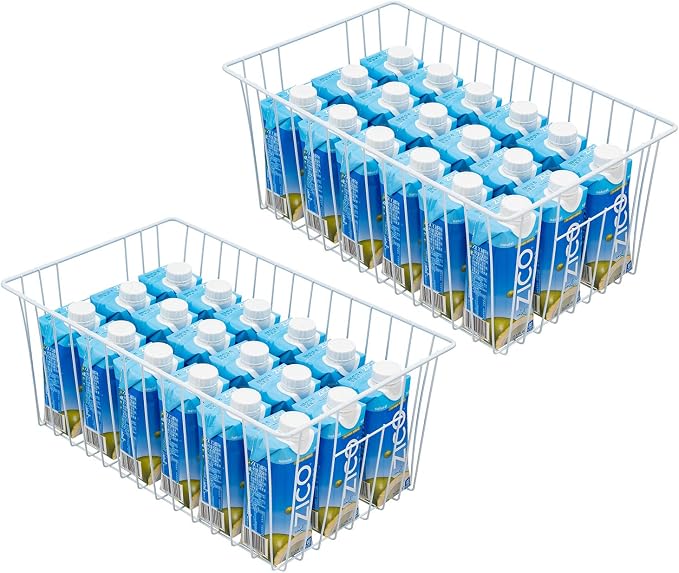 16" Upright Freezer Organizer Baskets, Wire Storage Bins Large Bakset - Image 8