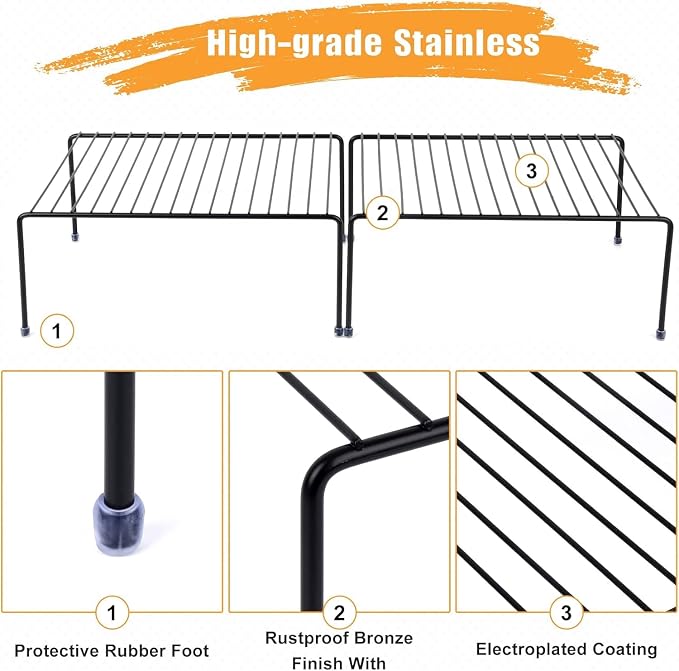 MEDIUM CABINET STORAGE SHELF RACK, Cabinet and Fridge Shelf, Storage Rack - Image 5