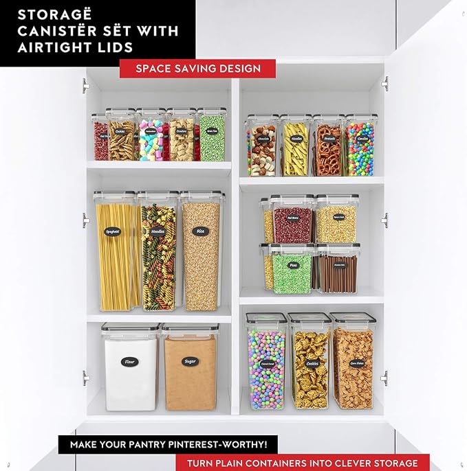 DWËLLZA KITCHEN Cereal Containers Storage 4 Pack 135 fl. oz Cereal Dispenser - Image 4