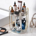 Rotating Makeup Organizer Countertop 2 Tier Lazy Susan Trays Clear Skincare by Zufudo