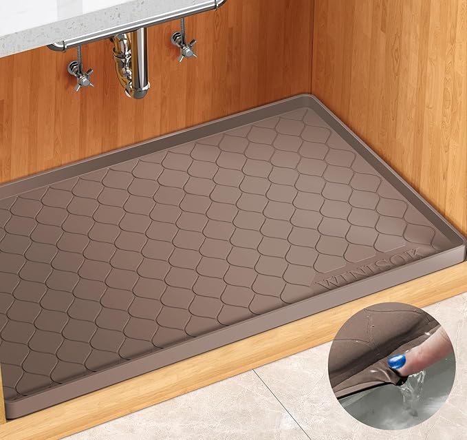 Silicone Under Sink Mat 28" x 19", kitchen Essentials and Gadgets, Shelf liner by Winisok