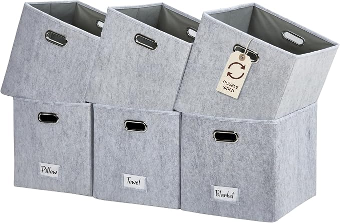 DECOMOMO Felt Storage Bins, 13 inch Cube Storage Bins by DECOMOMO