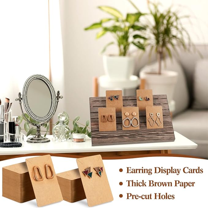 Blulu 31 Pack Wooden Earring Display Stand 7 Slots jewelry Display Holder - Image 5