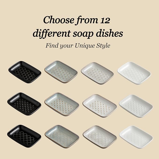 Gomakren Soap Dish for Shower, Christmas Ceramic Soap Dishes for Bar Soap Sponge - Image 9