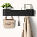 Coat Rack Wall Mount with Hidden Hooks Modern Key Holder Wood Entryway Hook by Jadoxy