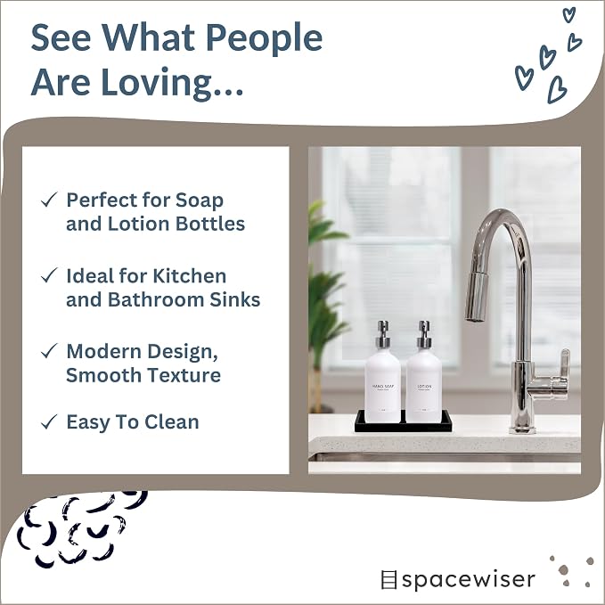 Countertop and Vanity Tray – Small 7.7” Silicone Tray, Soap Dispenser Trays - Image 6