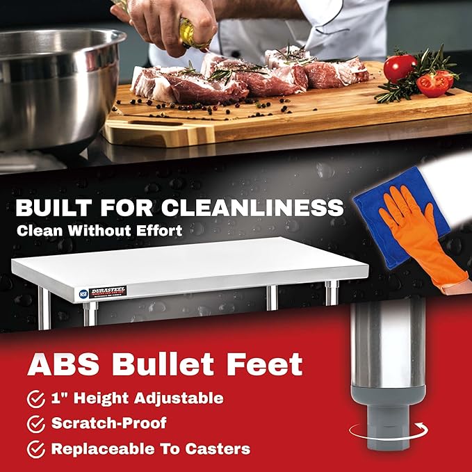 DuraSteel 24x18 Small Stainless Steel Table - Image 4