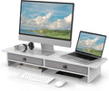 Fenge Monitor Stand with Drawer, 2 Tiers Dual Monitor Riser by Fenge