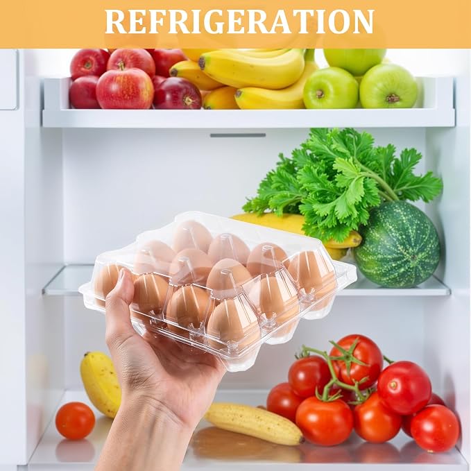 60 Pack Plastic Egg Cartons Cheap Bulk, One Dozen Clear Empty Egg Cartons - Image 5