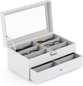 CO-Z Sunglasses Organizer with 12 Slots, Leather Eyeglasses Storage Box by CO-Z