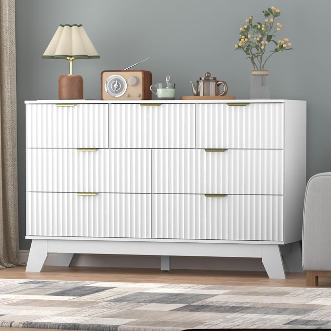 Fluted Dresser for Bedroom, 7 Drawer Dresser for Closet, Storage Cabinet and - Image 5