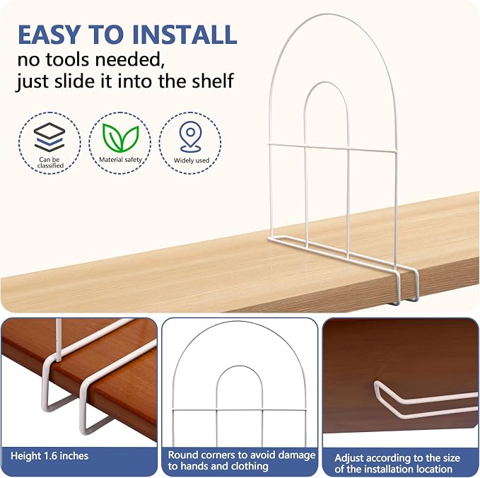 4-Pack 12" Tall Shelf Dividers - Image 5