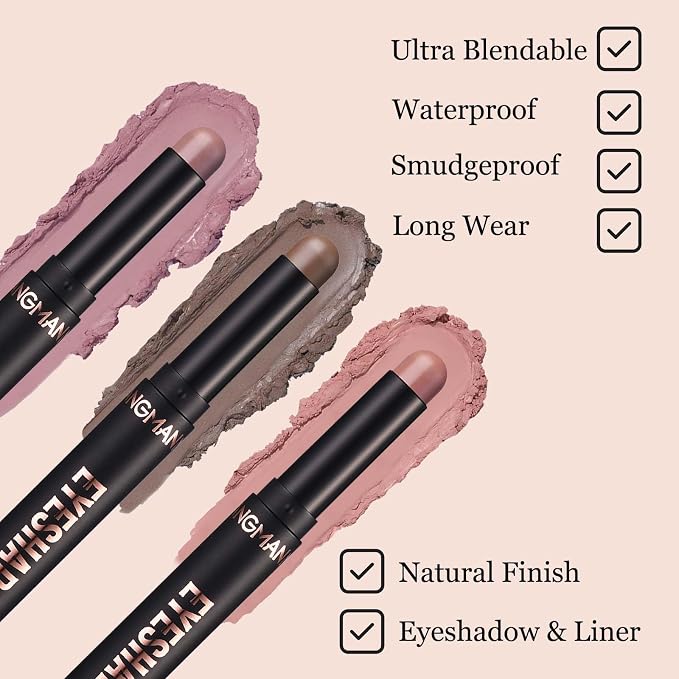 Cream Eyeshadow Stick Blendable Shimmer Eyeshadow Long Lasting High Pigment Eye - Image 3