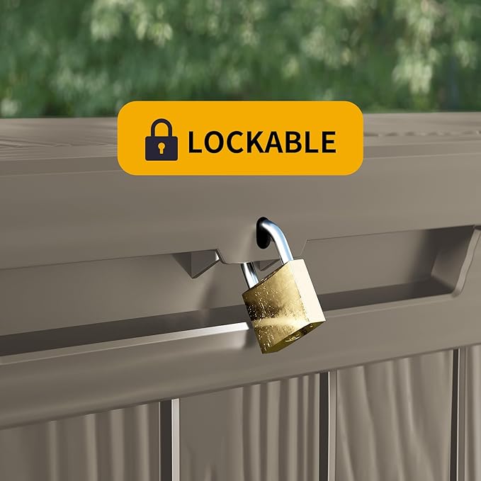 80 Gallon Outdoor Storage Box Waterproof Lockable Resin Deck Box Large - Image 4