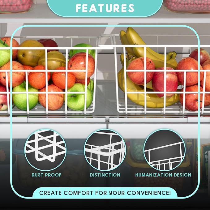 2Packs 17.5 inch Chest Freezer Organizer, Refrigerator Organizer Bins, Freezer - Image 3