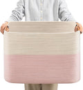 danpinera Woven Rectangle Storage Basket, Large Blanket Basket by danpinera
