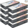 8 Pack Under Bed Storage Containers, 90L Collapsible Closet Organizers and by BiCINE