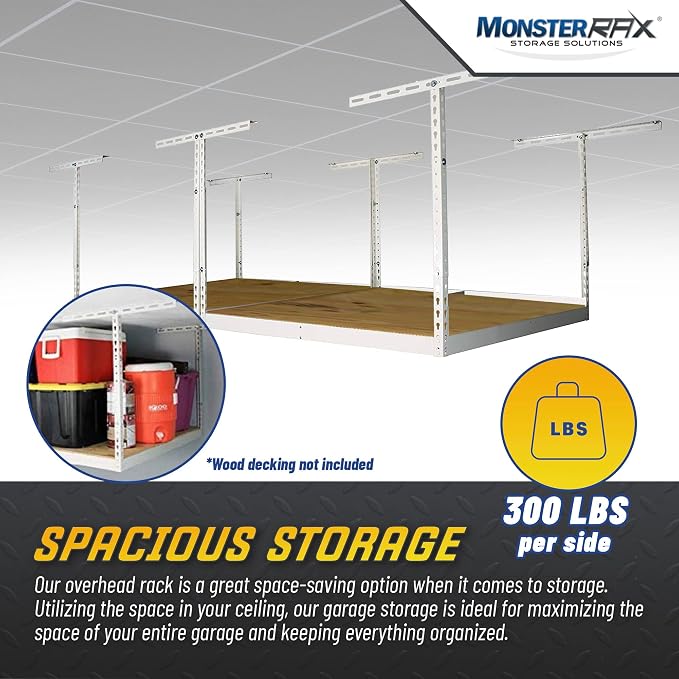MonsterRax 4x8 Overhead Garage Storage Rack Frame Kit - Image 2