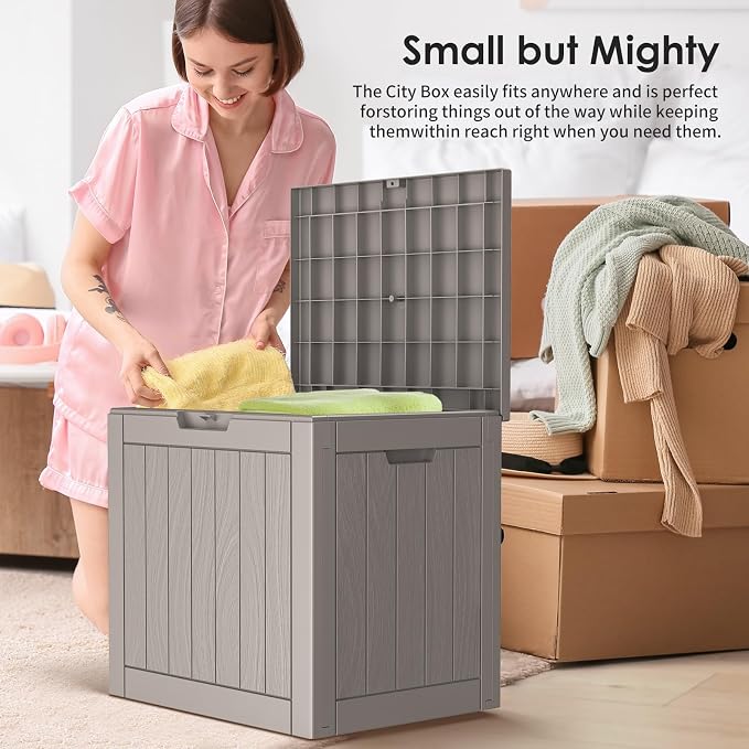 Resin Deck Box - 30 Gallon Lockable Outdoor Storage, Water-Resistant - Image 7