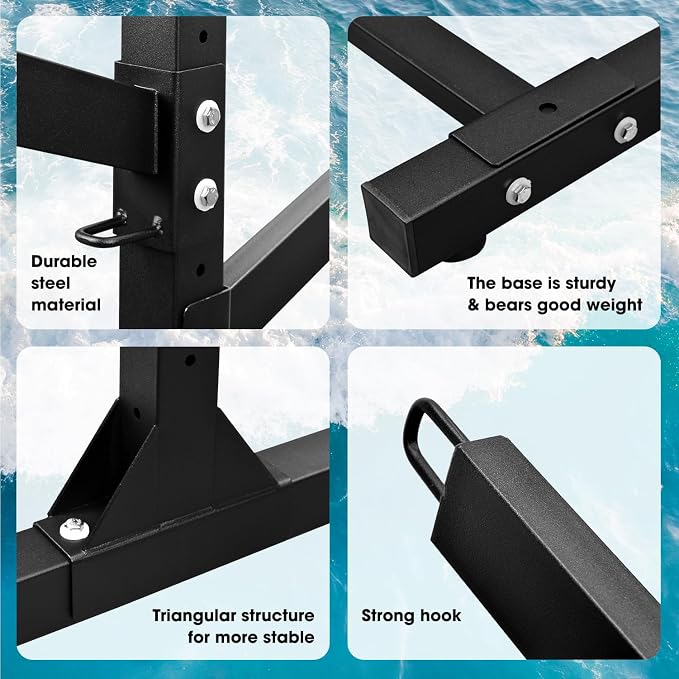 Adjustable Kayak Storage Rack, Freestanding Sup Storage Stand, Weatherproof - Image 4