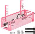 Under Desk Cable Management Tray, 15.7'' No Drill Steel Desk Cable Organizers by BESTFORYOU
