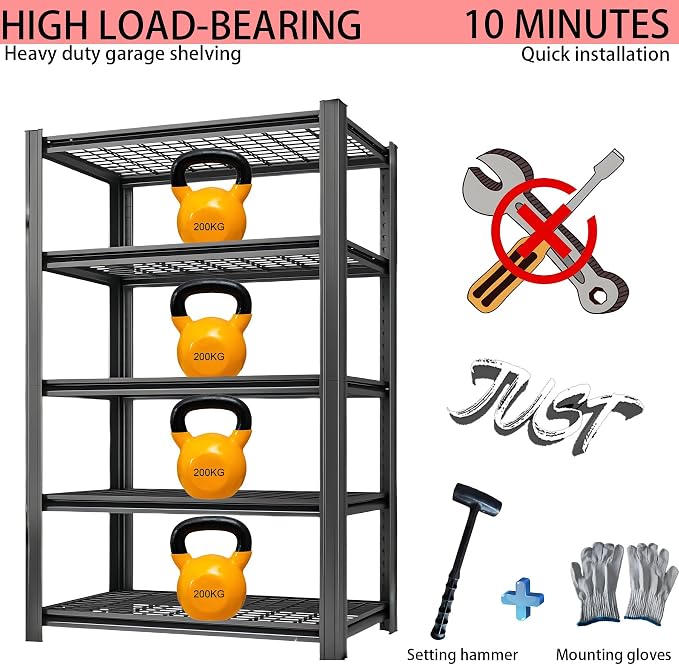 Standing Shelf Units Heavy Duty Storage Rack Industrial Wire Mesh Shelving - Image 6