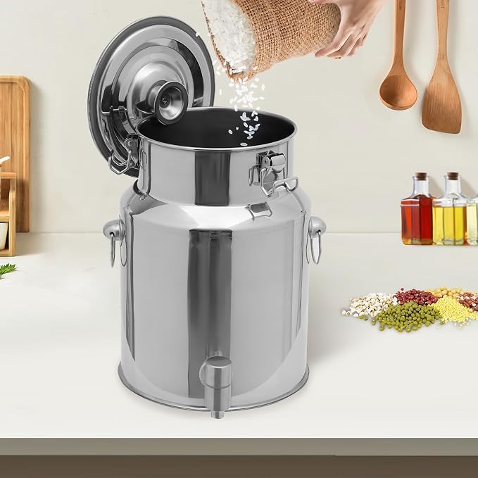 Beverage Dispenser & Stainless Steel Milk Can, 10L/2.64Gal 304 Stainless Steel - Image 2