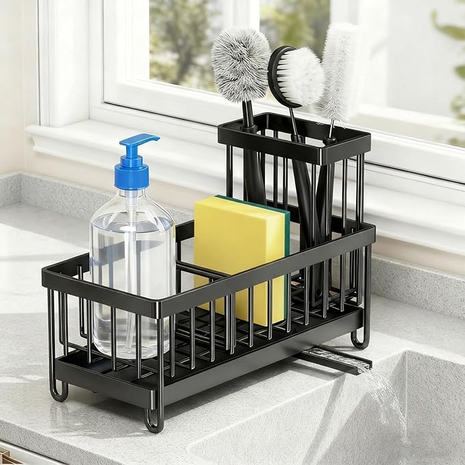 Sponge Holder for Kitchen Sink: 4 Pack Sink Caddy Organizer Complete - Image 7