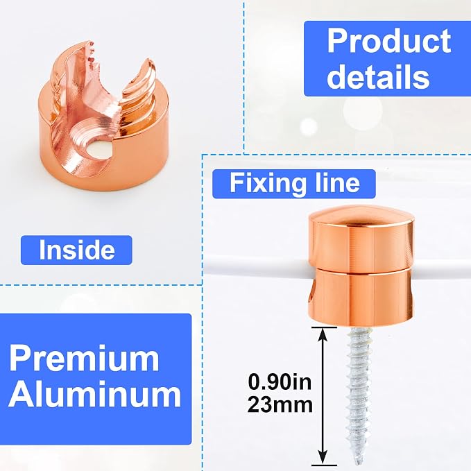 3 Sets Charger Holders for Cords, Rose Gold Color Adjustable Cable Anchor - Image 3