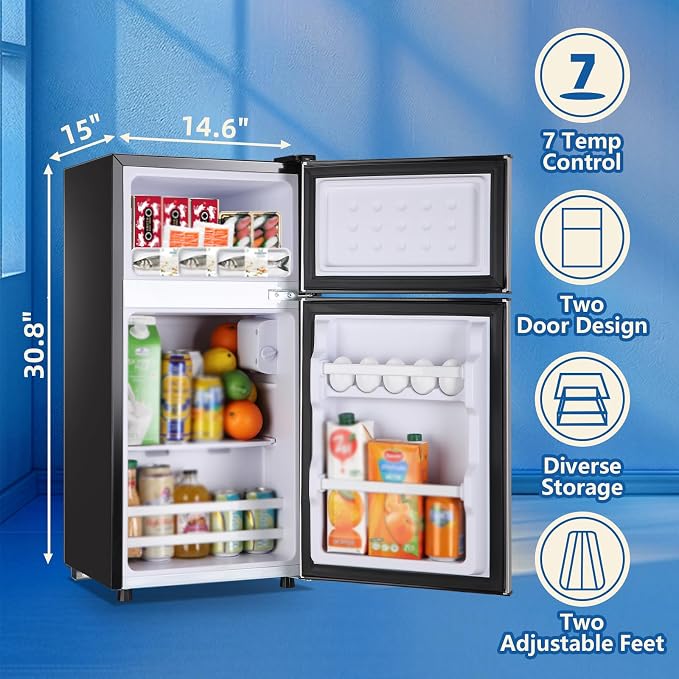 Tiny Personal Capacity Silver Refrigerator - Image 6