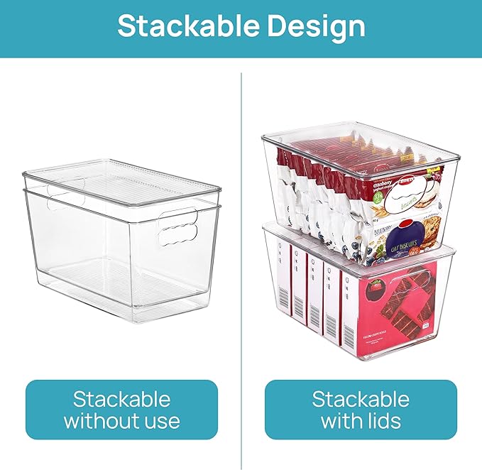 Vtopmart 2 Pack Clear Stackable Storage Bins - Image 2