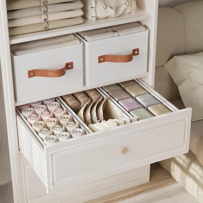 OUTBROS Wardrobe Storage Boxes, Fabric Foldable Bins, Cube Baskets - Image 8